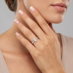 1.88 CT Radiant & Round Cut Lab Diamond Pavé Ring