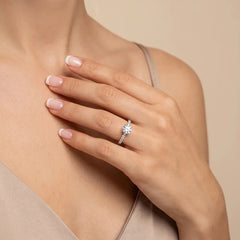 1.36 CT Round Hidden Halo Pavé Ring