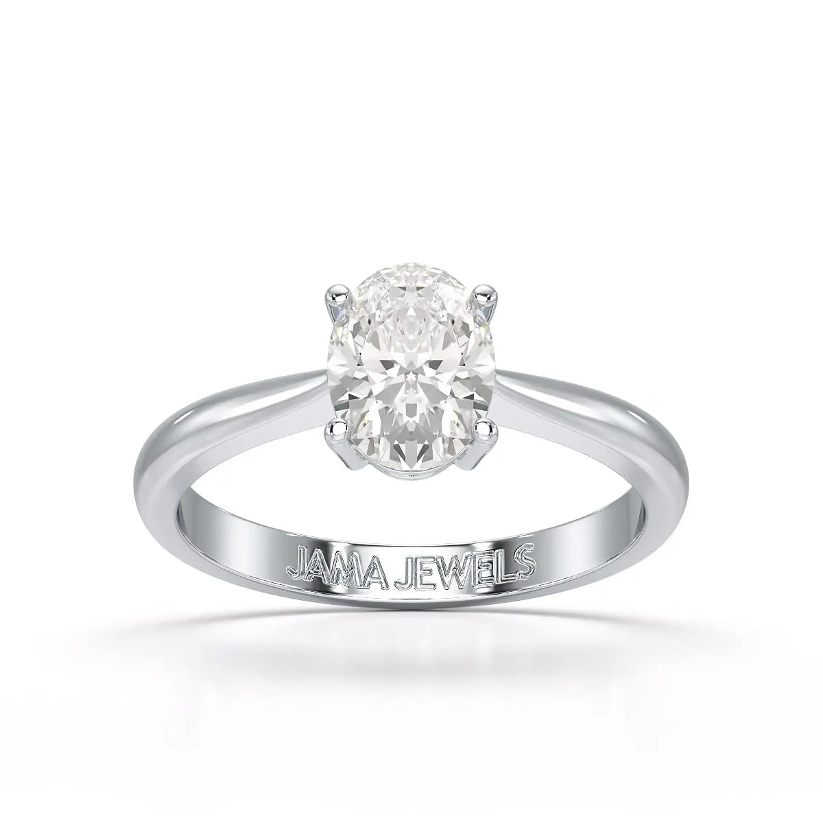 1 Ct Oval Cut Solitaire Lab Diamond Engagement Ring