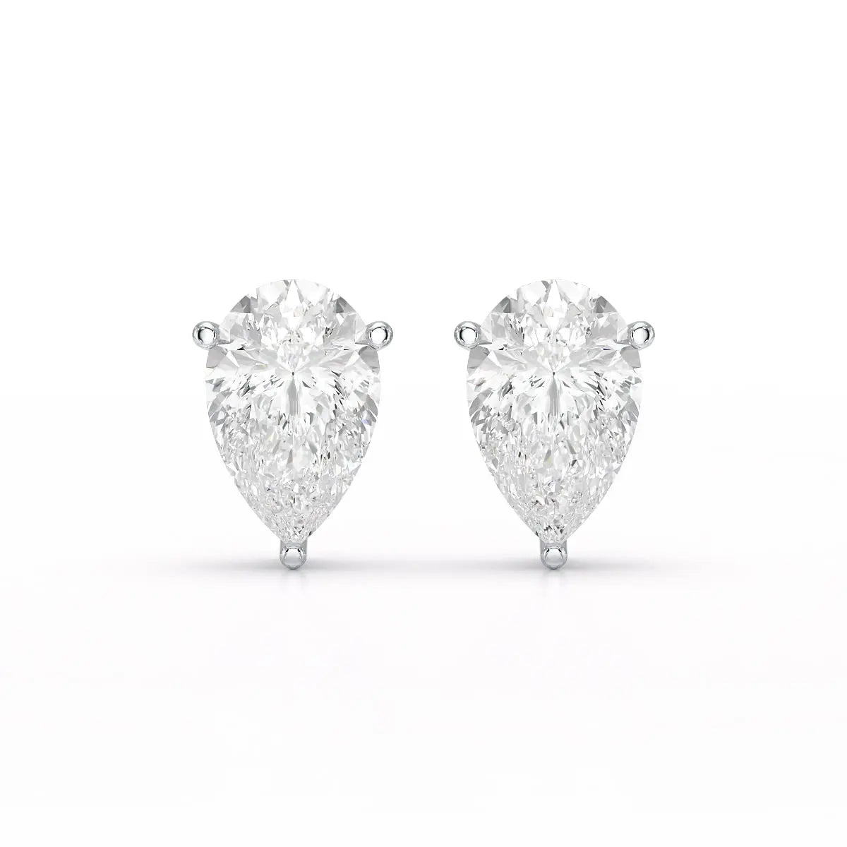 1.0 CT Pear Shaped Lab Diamond Stud Earrings