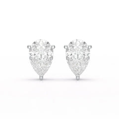 1.0 CT Pear Shaped Lab Diamond Stud Earrings