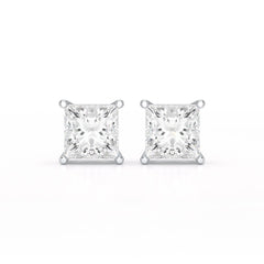 Single Princess Cut Lab Diamond Stud Earrings
