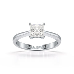 1 Ct Princess Cut Solitaire Lab Diamond Engagement Ring