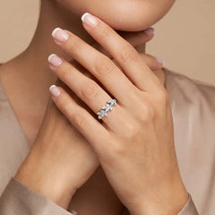 0.50 CT Marquise & Round Floral Diamond Ring