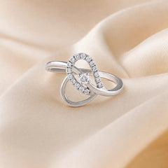 0.20 CT Round Infinity Loop Twist Diamond Ring