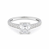 1.30 CT Square Emerald Pavé Diamond Ring