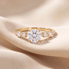 1.55 CT Round Solitaire Cluster Diamond Ring