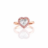 1.70 CT Heart Cut Pink Diamond Halo Ring