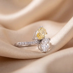 4.26 CT Pear Bypass Two Stone Diamond Ring Jama Jewels