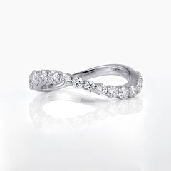 0.85 CT Round Diamond Wave Band