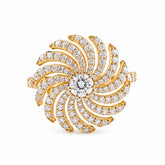 1.45 CT Round Swirl Pavé Diamond Ring