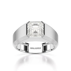 3 CT Asscher Cut Lab Diamond Men's Ring