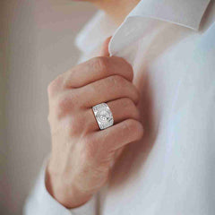 5.75 CT Round Shape Lab Diamond Men's Ring Jama Jewels