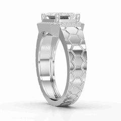 3.23 CT Emerald Cut Lab Diamond Men's Ring