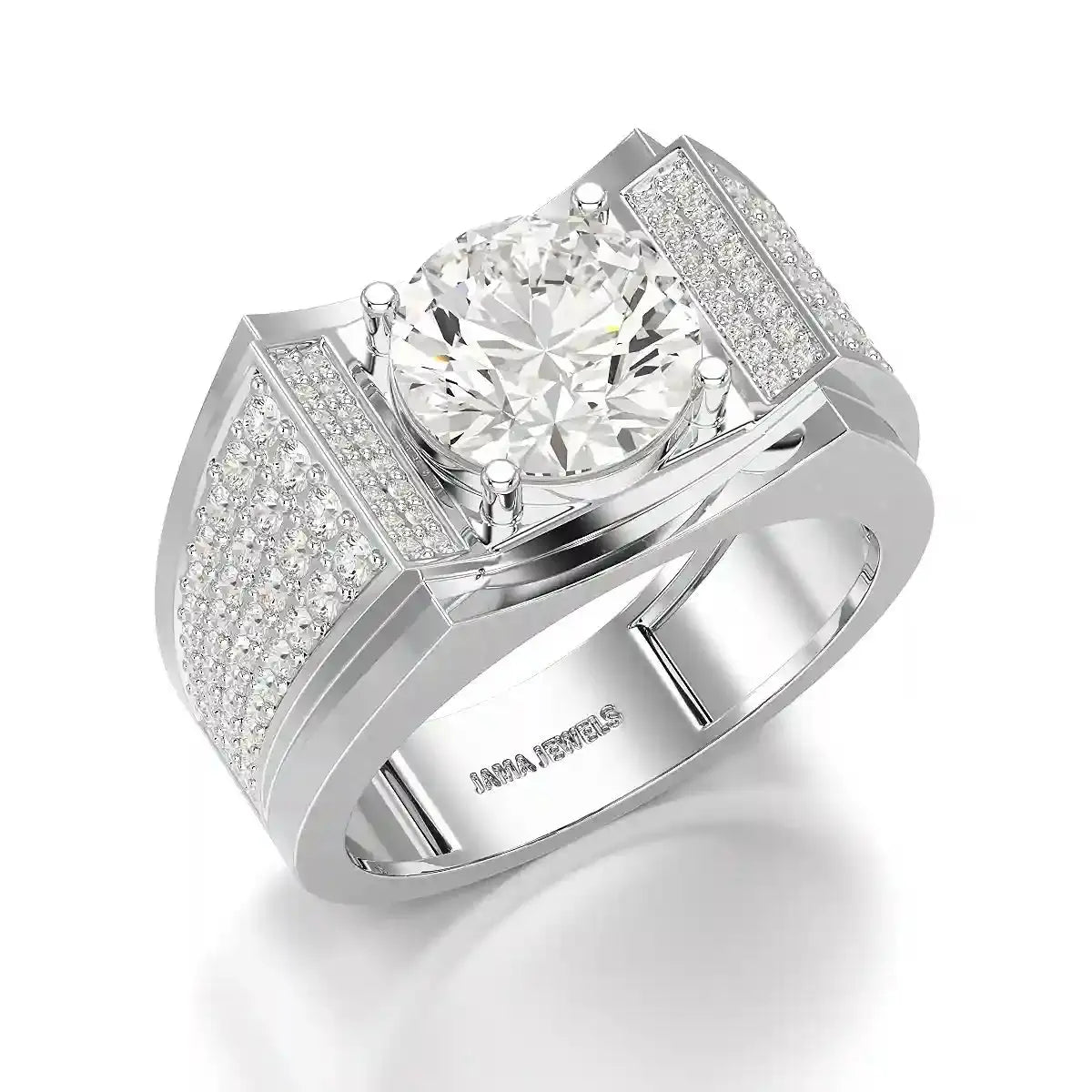 4 CT Round Cut Lab Diamond Men's Ring Jama Jewels