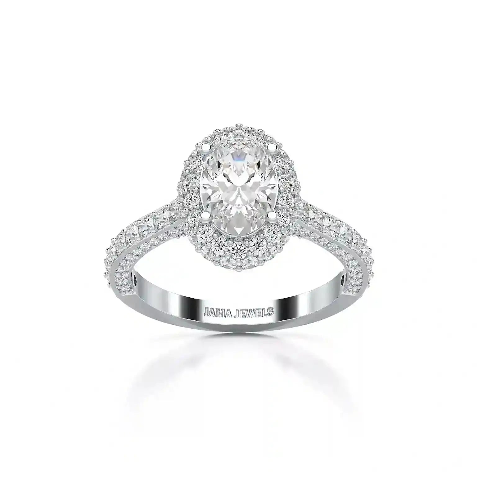 2.25 CT Oval Cut Halo Diamond Ring Jama Jewels