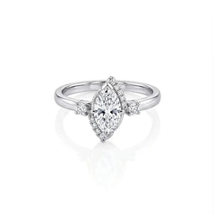 1.25 CT Marquise Asymmetrical Cluster Diamond Ring