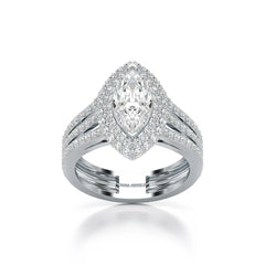 2.25 CT Marquise Cut Halo Lab Diamond Ring