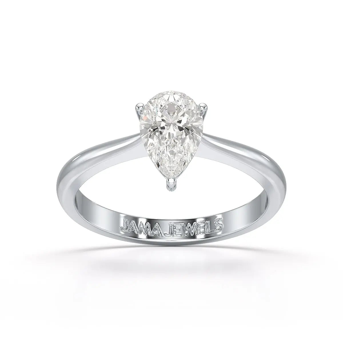 1 Ct Solitaire Pear Shape Lab Diamond Ring