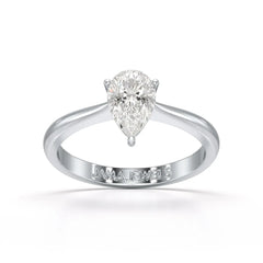 1 Ct Solitaire Pear Shape Lab Diamond Ring