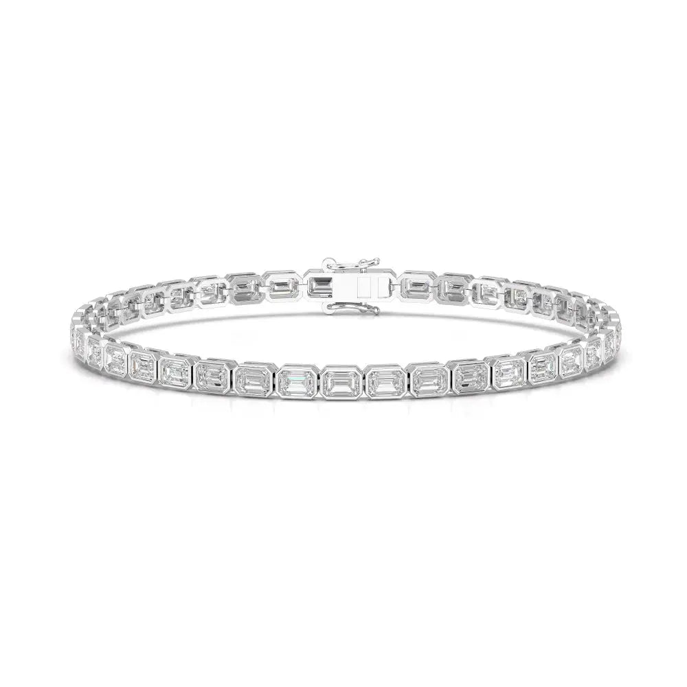 6.85 CT Emerald Cut Diamond Bezel Tennis Bracelet Jama Jewels