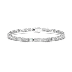 6.85 CT Emerald Cut Diamond Bezel Tennis Bracelet Jama Jewels