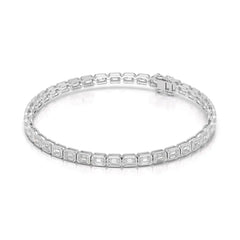 6.85 CT Emerald Cut Diamond Bezel Tennis Bracelet Jama Jewels
