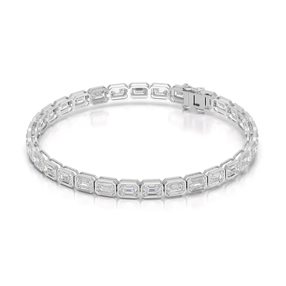 12 CT Emerald Cut Diamond Bezel Tennis Bracelet Jama Jewels