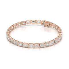 12 CT Emerald Cut Diamond Bezel Tennis Bracelet Jama Jewels