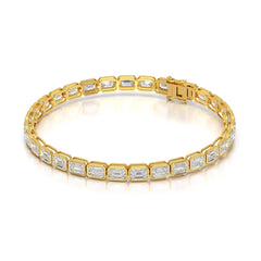 12 CT Emerald Cut Diamond Bezel Tennis Bracelet Jama Jewels