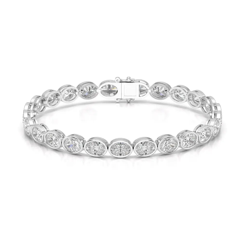 11.50 CT Oval Cut Diamond Bezel Tennis Bracelet Jama Jewels