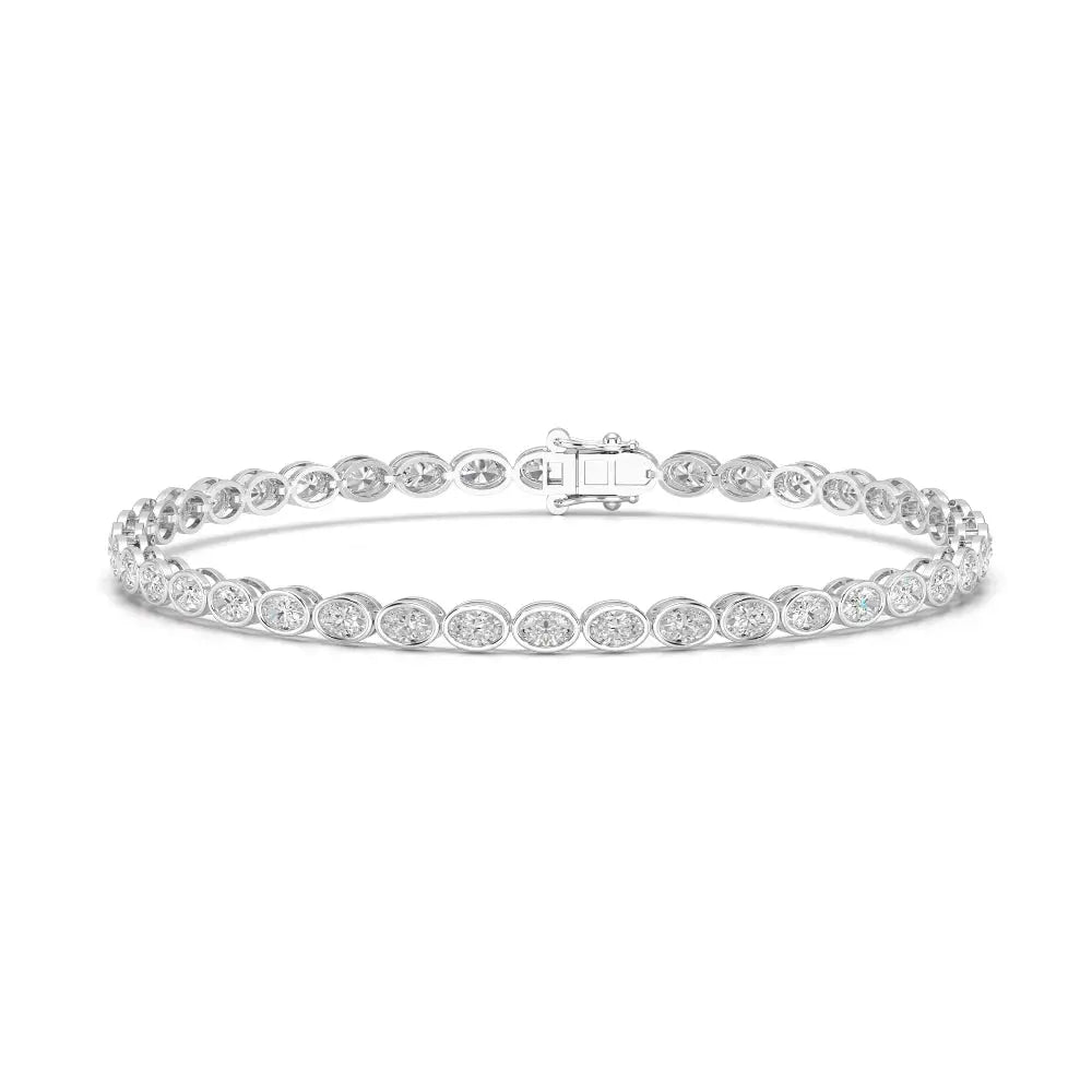 3.80 CT Oval Cut Diamond Bezel Tennis Bracelet Jama Jewels
