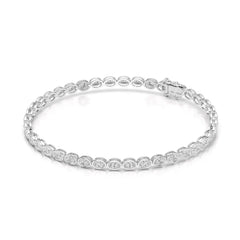 3.80 CT Oval Cut Diamond Bezel Tennis Bracelet Jama Jewels