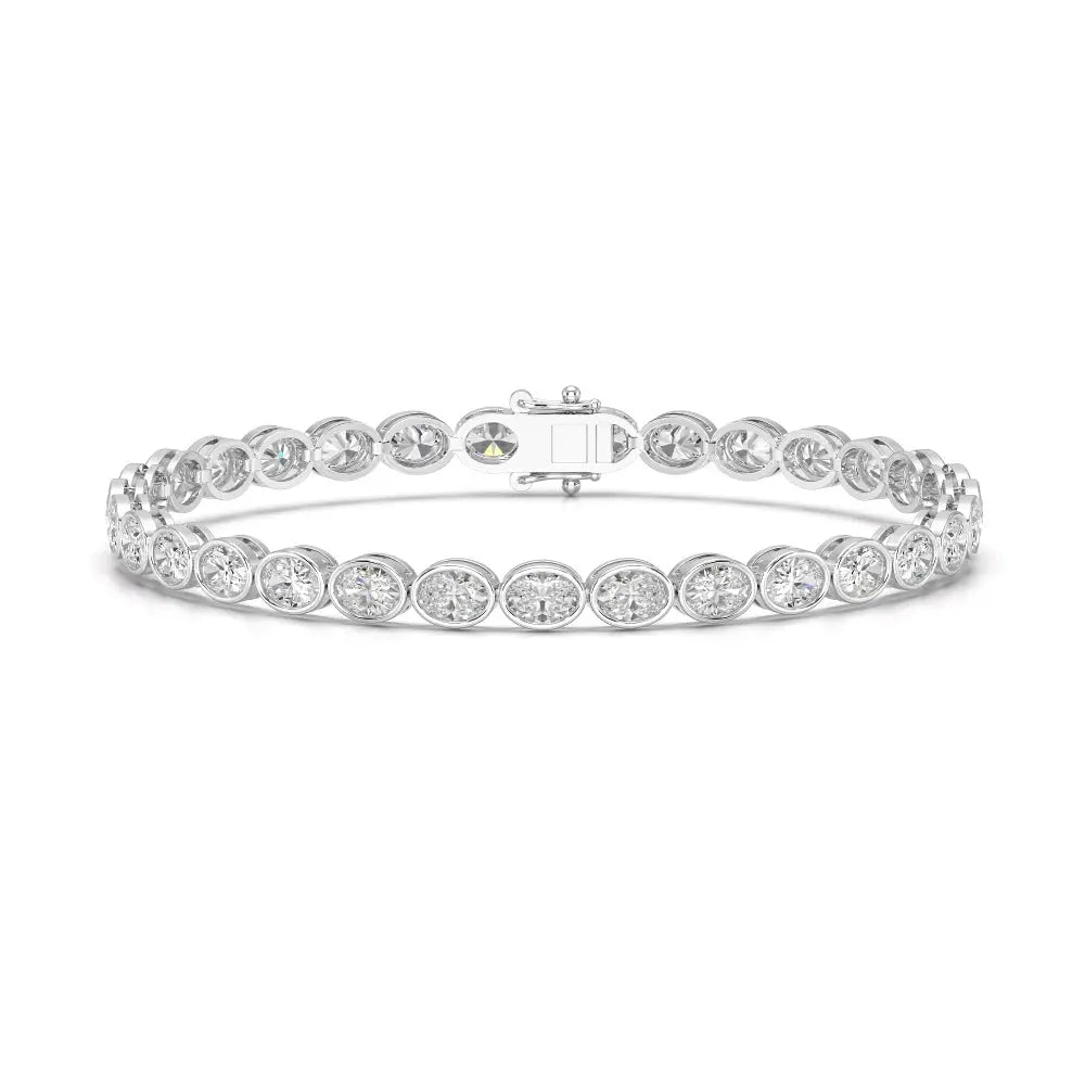 7.25 CT Oval Cut Diamond Bezel Tennis Bracelet Jama Jewels