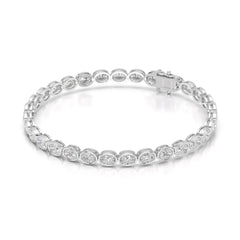 7.25 CT Oval Cut Diamond Bezel Tennis Bracelet Jama Jewels