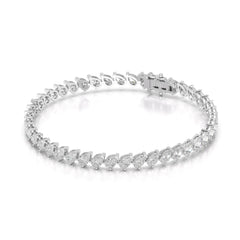 7.30 CT Pear Cut Diamond Bezel Tennis Bracelet White Gold