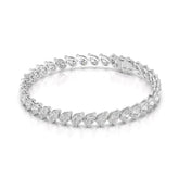 11.55 CT Pear Cut Diamond Bezel Tennis Bracelet White Gold