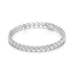 11.55 CT Pear Cut Diamond Bezel Tennis Bracelet White Gold