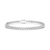 4.40 CT Pear Cut Diamond Bezel Tennis Bracelet White Gold