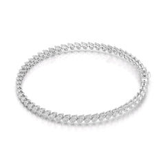 4.40 CT Pear Cut Diamond Bezel Tennis Bracelet White Gold