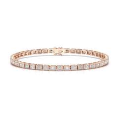 5 CT Emerald Cut Diamond Bezel Tennis Bracelet Jama Jewels