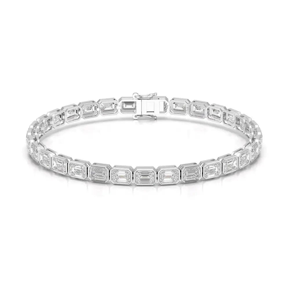 9.90 CT Emerald Cut Diamond Bezel Tennis Bracelet Jama Jewels
