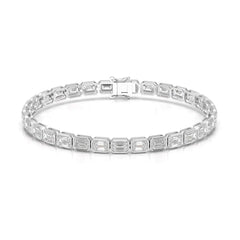 9.90 CT Emerald Cut Diamond Bezel Tennis Bracelet Jama Jewels