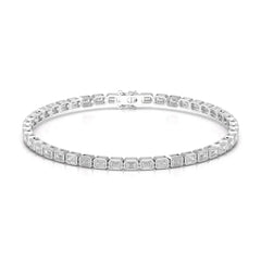 4.50 CT Emerald Cut Diamond Bezel Tennis Bracelet Jama Jewels