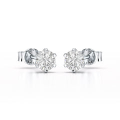 Simple Stud 0.87 CT Round Lab Diamond Earrings - Jama Jewels