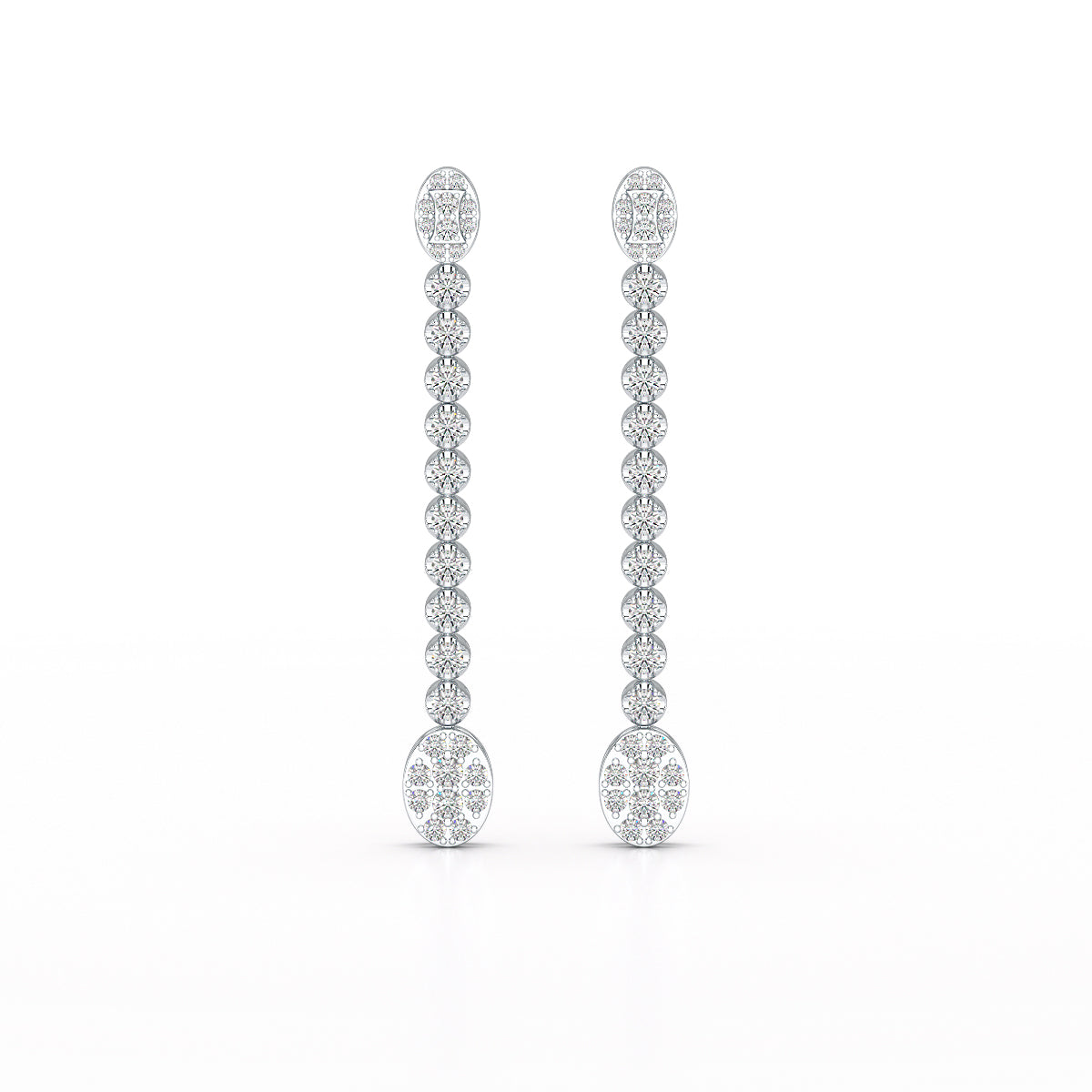 0.89 CT Lab Diamond Dangle Drop Wedding Earrings - Jama Jewels