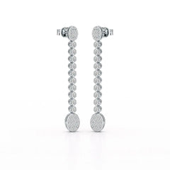 0.89 CT Lab Diamond Dangle Drop Wedding Earrings - Jama Jewels
