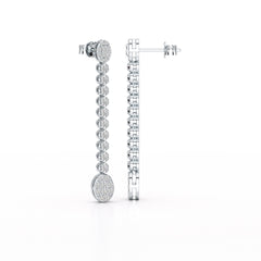 0.89 CT Lab Diamond Dangle Drop Wedding Earrings - Jama Jewels