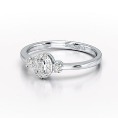 0.13 CT Round White Lab Grown Diamond Ring - Jama Jewels