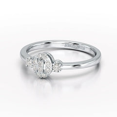 0.13 CT Round White Lab Grown Diamond Ring - Jama Jewels